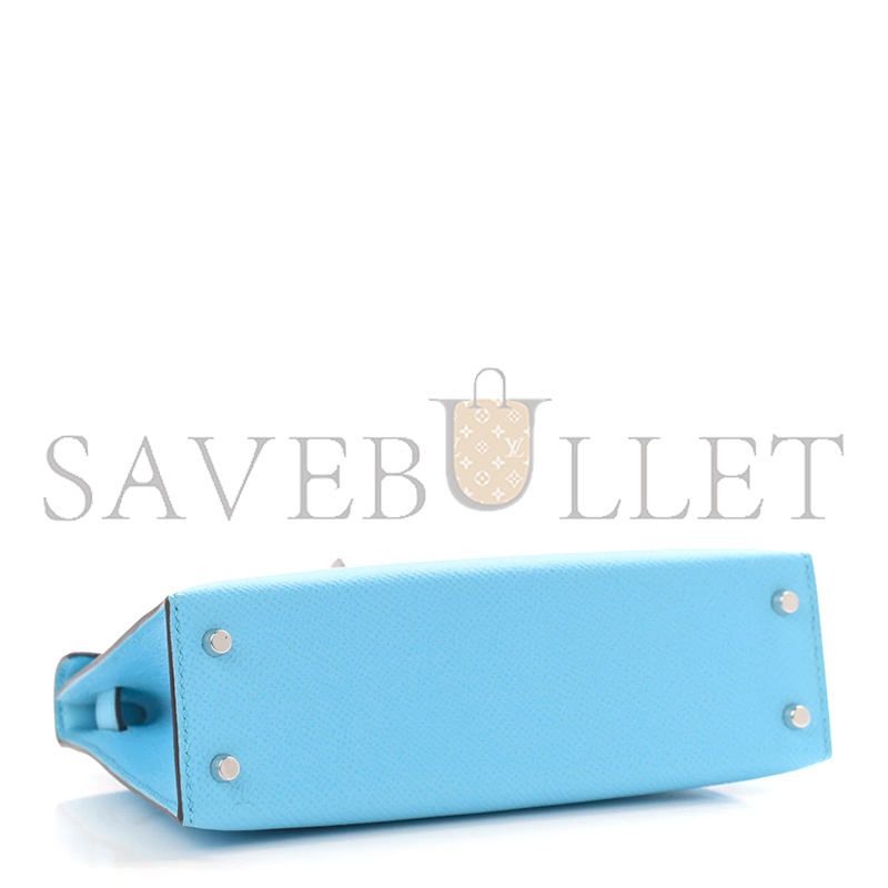 H**me5 master mini kelly epsom blue celeste palladium hardware (19*12*5.5cm)